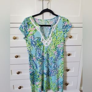 EUC Lilly pulitzer Brewster t shirt dress blue heaven size small